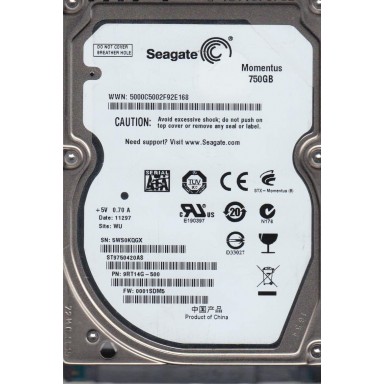 Hard Disk laptop Seagate Momentus 750GB 16 MB Cache SATA 2.5